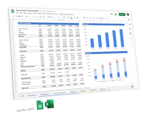 beauty salon financial model template